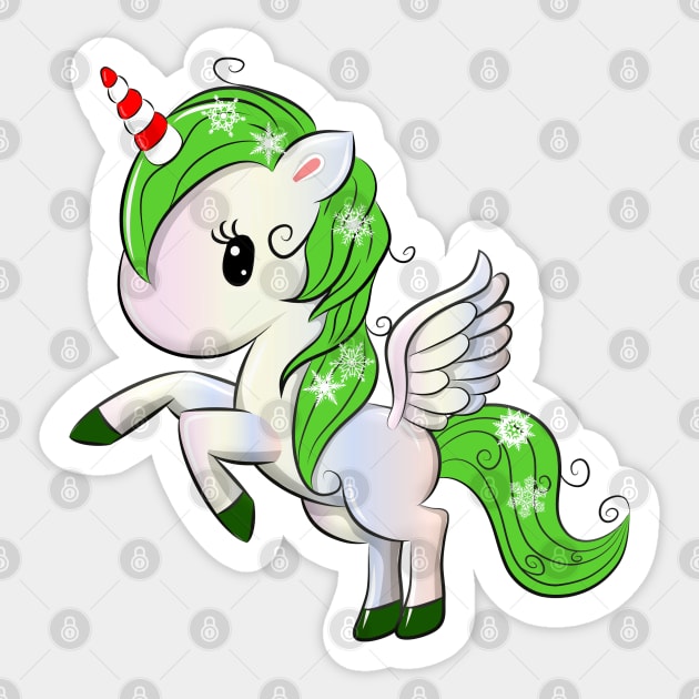 Christmas Unicorn Pegasus Sticker by HolidayBug